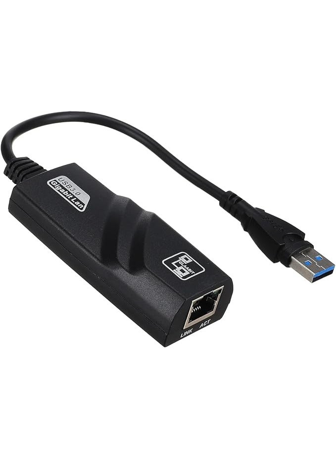 محول شبكة USB 3.0 جيجابت RJ45 بسرعة 1000 ميجابت في الثانية، موصل إيثرنت سلكي، أسود اللون، متوافق مع أجهزة MacBook، وأجهزة الكمبيوتر الشخصية، وأنظمة Windows، وChromebook، وiOS، وبرامج التشغيل المستقرة، وSurface Pro، وLinux، وXPS، وUltrabook، وWii U - Image 2